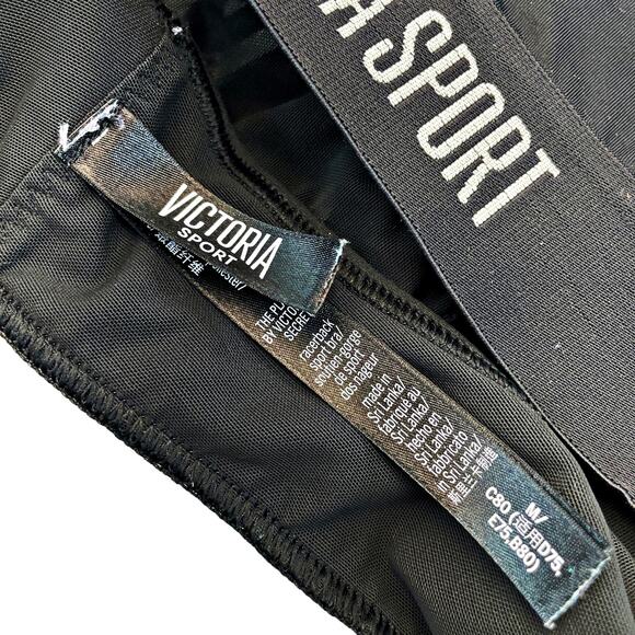 Victoria Sport Racerback Black Sport Bra Bralette The Player Unlined MEDIUM - Picture 3 of 5